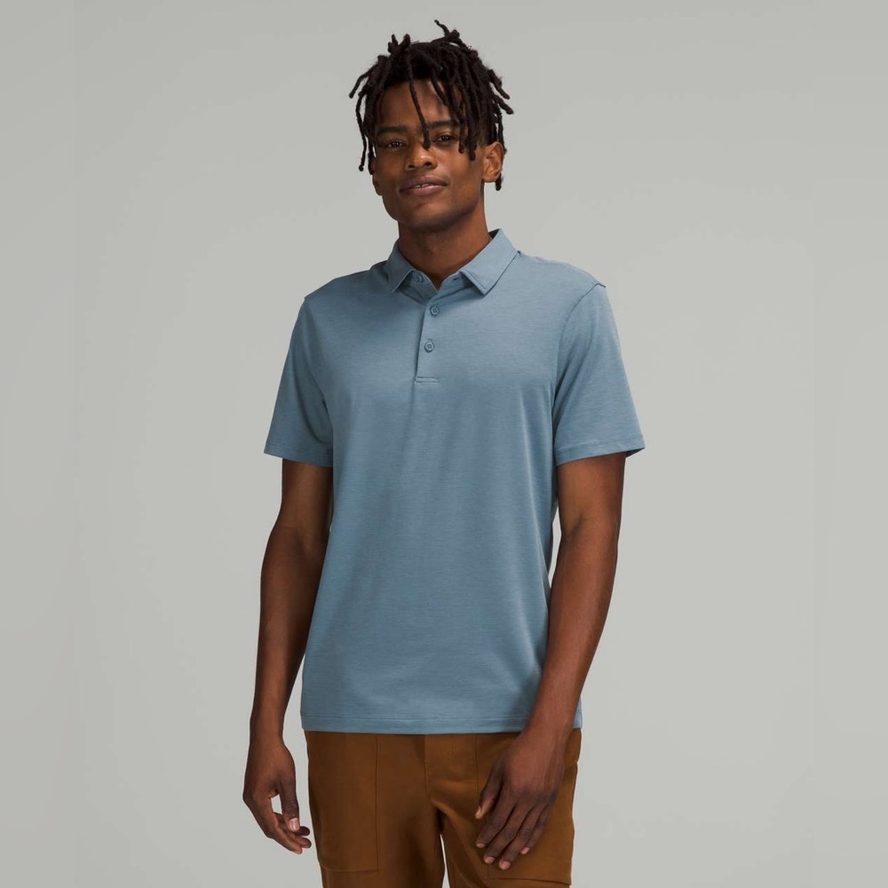 Lululemon Evolution Soft Short Sleeve Polo Shirt Blue
